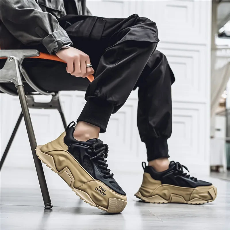 Loafers Men's sneakers Male sneakers Casual Shoes for men Sports and leisure Thick bottom Non-Slip Wear-resistant Work wear