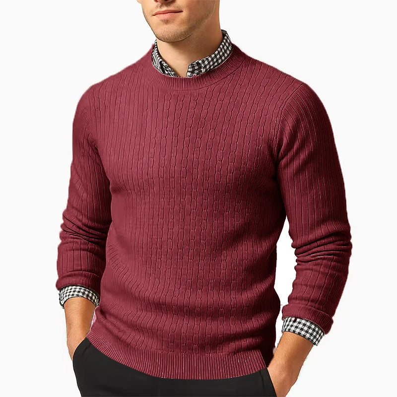 Men's Crewneck Sweater Knitted Pullover Casual Soft Lightweight Long Sleeve Dress Sweater Autumn Breathable Slim Fit Sweaters
