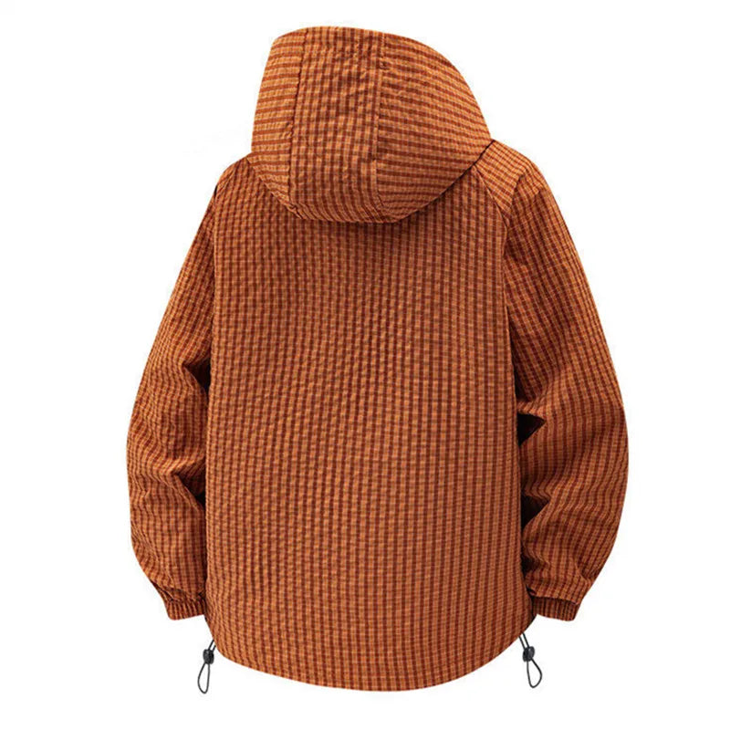 Spring Autumn Hooded Jackets Men Waterproof Outerwear Coats Solid Color Casual Loose Couple Fashion Hooded Coat Fashion Tops Man