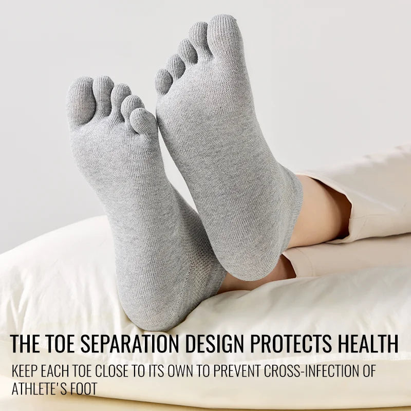MiiOW Cotton Five Finger Short Sock Men Ankle Spilt Toe Sock Summer Thin Sock Breathable Mesh Sweat Absorbent Antibacterial Soc