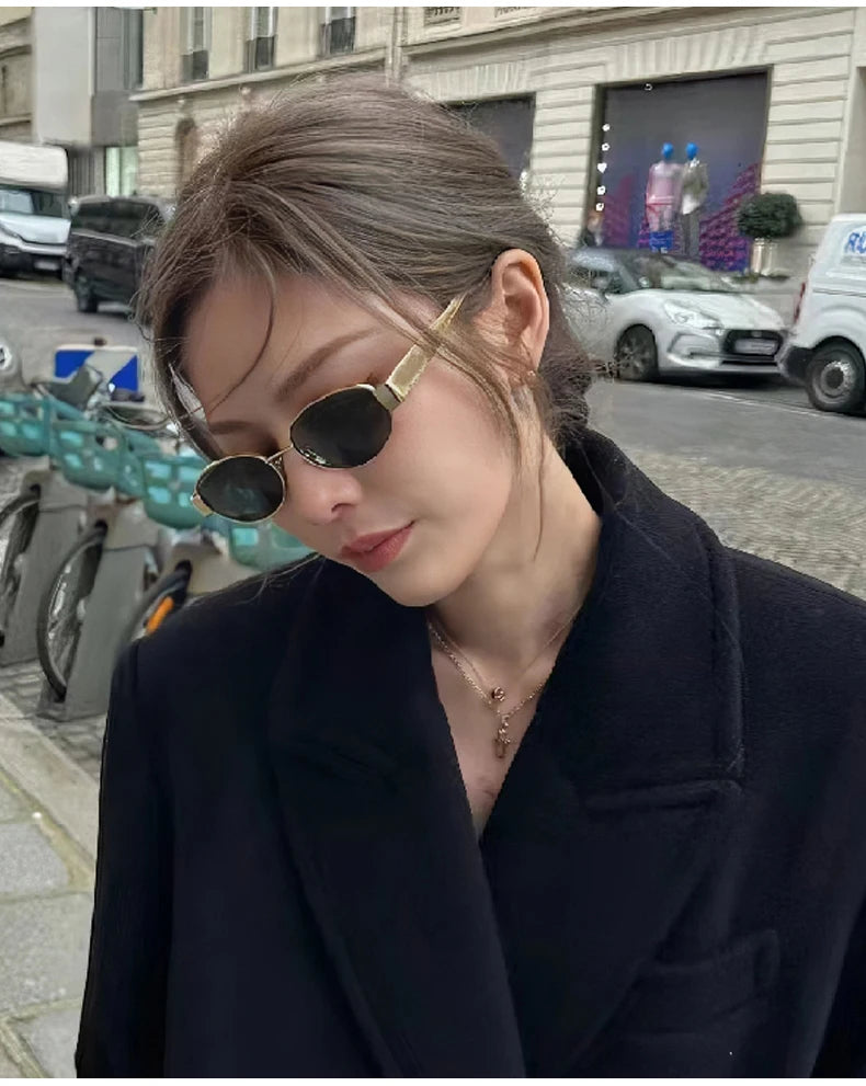 New Sunglasses For Women And Men UV400 Sun Glasses Alloy Oval Eyewear