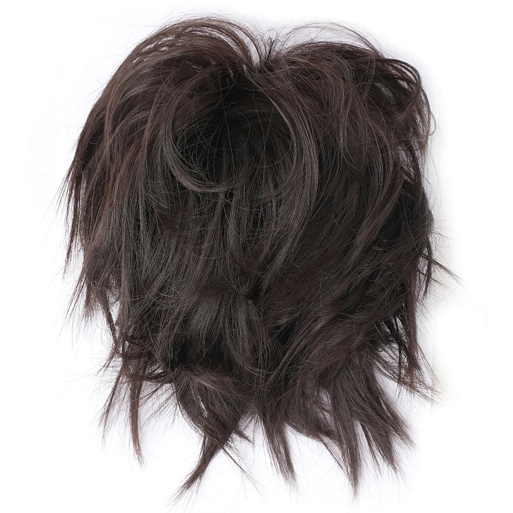 Messy Bun Hair Piece Synthetic Short Ponytail Extension Elastic Rubber Band Hair Buns Hair Pics for Women