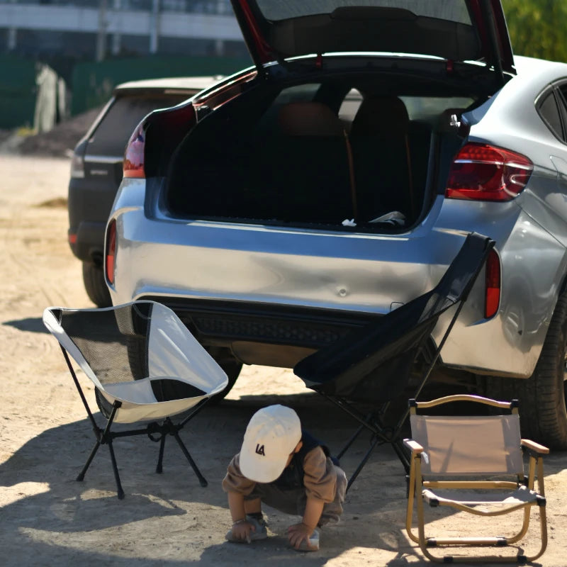 Outdoor Camping Chair Portable Folding Moon Beach Chair Leisure Travel BBQ Fishing Chairs Detachable Picnic Outdoor Furniture