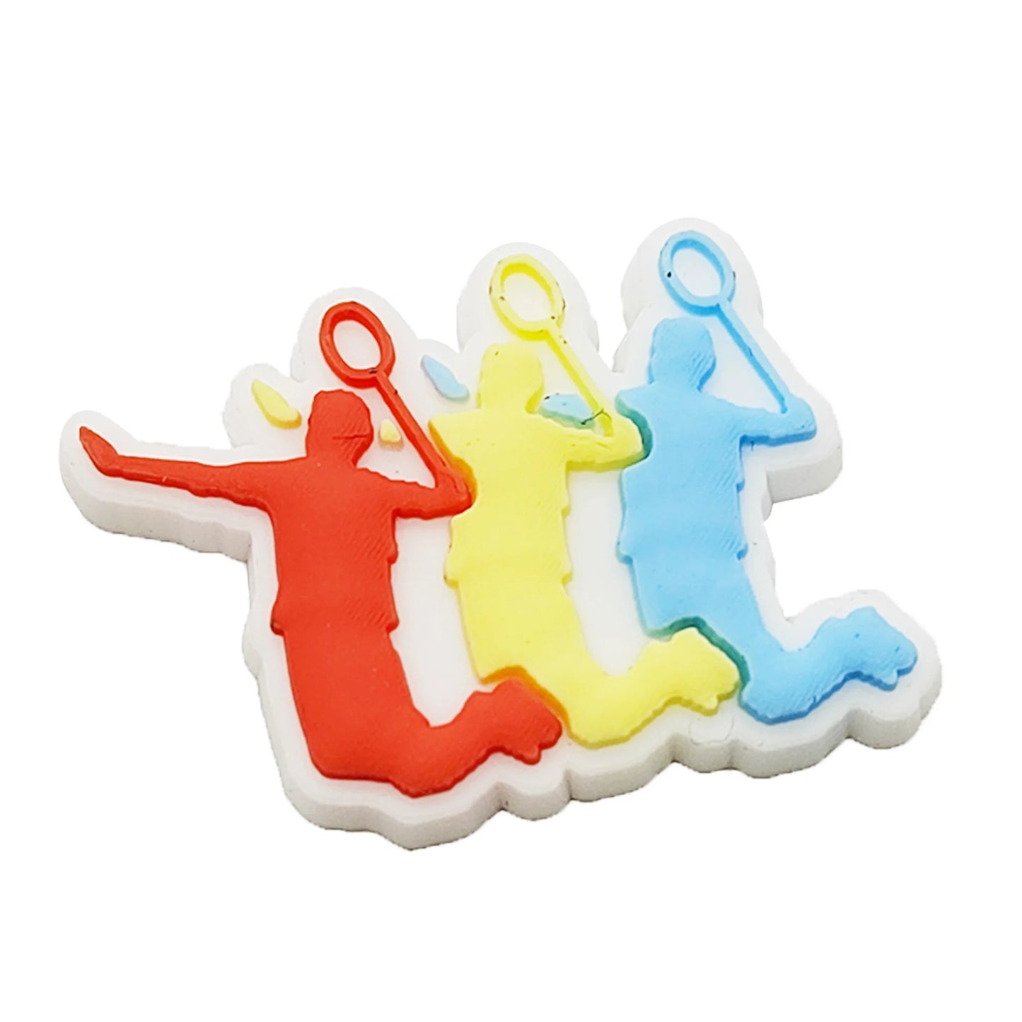 1-9PCS Sport Love Badminton Maniac PVC Shoe Charms For Clogs Pins Fit Wristbands Garden Shoes Button Decorations Kid Gift