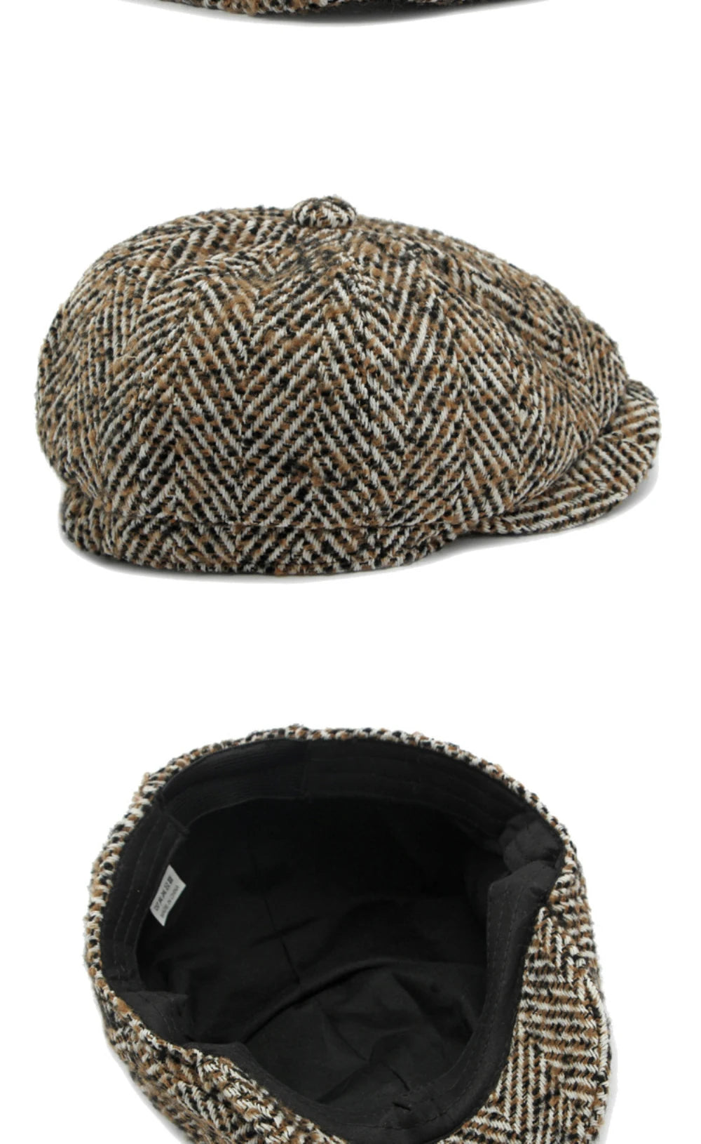 HT4409 Beret Cap Autumn Winter Cap Hat Men Women Striped Artist Painter Wool Beret Hat Male Female Ivy Octagonal Flat Cap Berets
