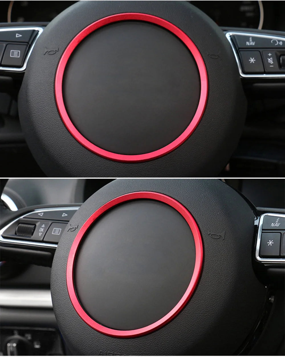 For Audi A1 A3 A4 A5 A6 A7A8 Q3 Q5 Q7 SQ5 S1 S3 S4 S5 S6 S7 S8 RS3 RS5 RS6 Car Steering Wheel Decoration Ring Trim Cover Sticker