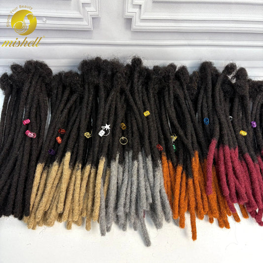 0.6cm Colored Loc Extension Human Hair 10 inch 50 Strands Full Handmade 100% Human Hair Loc Dreadlock Extensions for Men Women