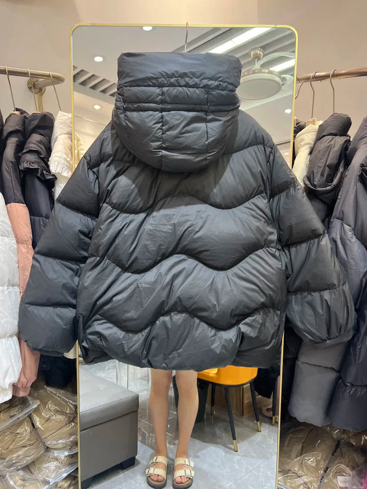 Fashion Hooded Parka Women's Winter Clothes 2023 New Short Bread Jacket CWhite Duck Down Coat Woman Large Size Overcoat