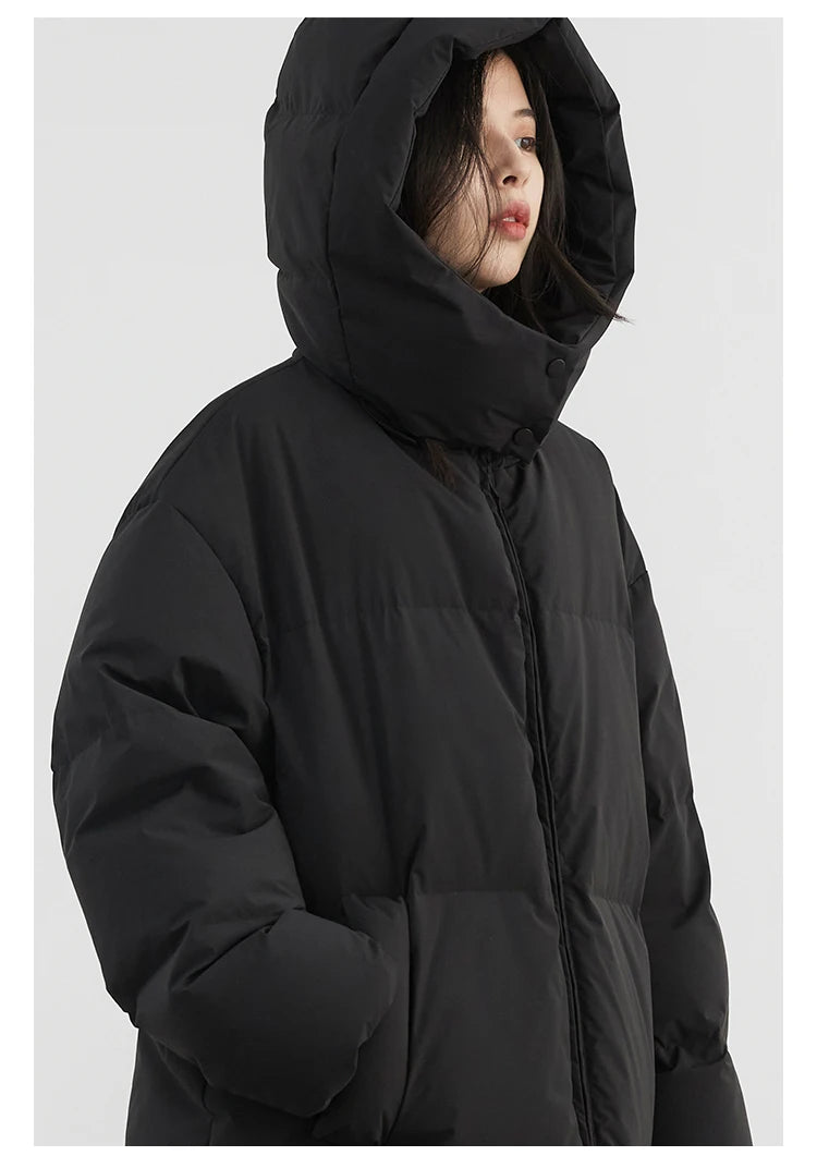 CHIC VEN Korean Women White Down Coats Loose Solid Female 90 White Duck Down Jacket for Woman Tops Autumn Winter 2024 Clothing