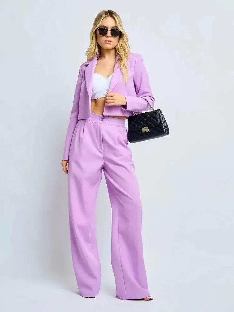 Women's Clothing 2025 Autumn New Fashion Casual Short Small Suit Slim Fit Trousers Women's Suit Костюм Женский Летний