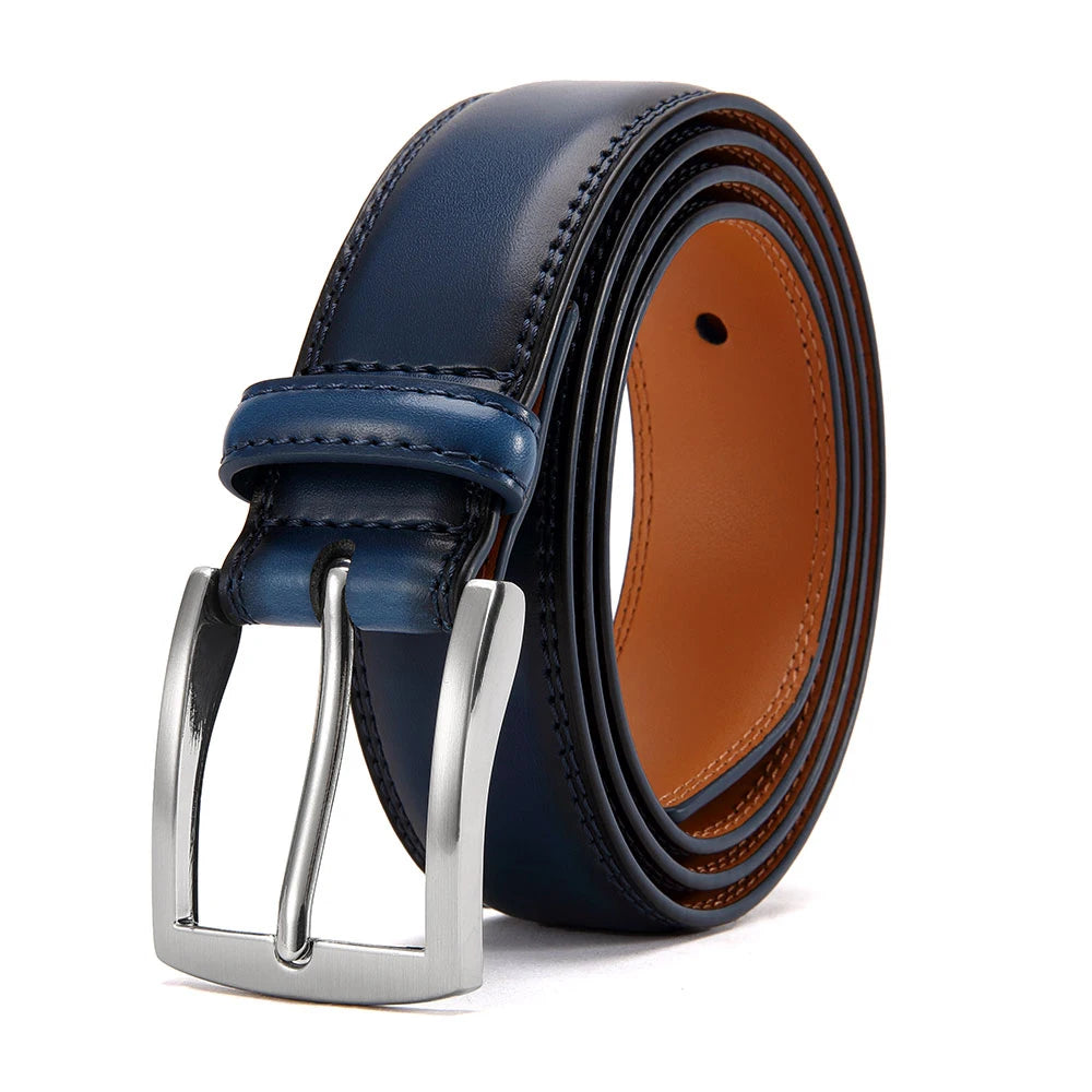 Men's Leather Belt Needle Buckle Belt Trendy New Casual Genuine Leather LONG Large Belts Cowhide Men's Belt Plus Size Men Belts
