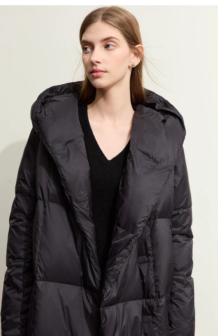 AMII Minimalist 2025 Down Jacket Coat Women Winter Warm Long Bread Puffer Coat Light Thick Quality Fashion Outerwear 12324060