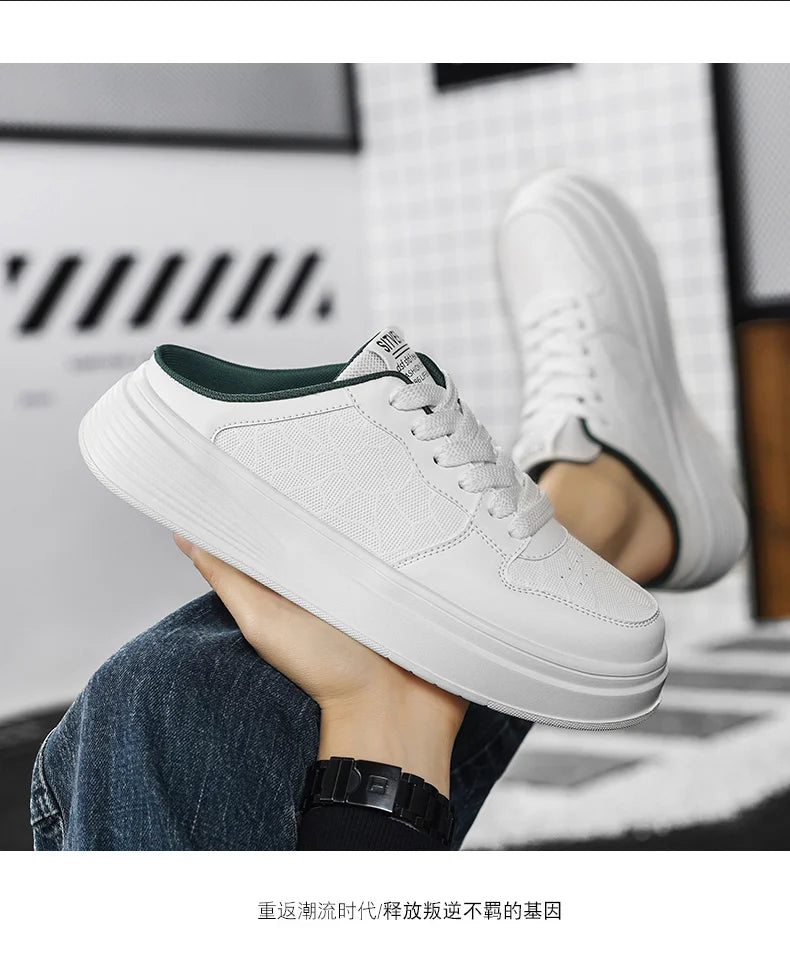 Men's Shoes Four Seasons Outdoor Half Dragging Lazy Casual Versatile One Step Shoes Men's Fashion Slippers Versatile Trendy Anti