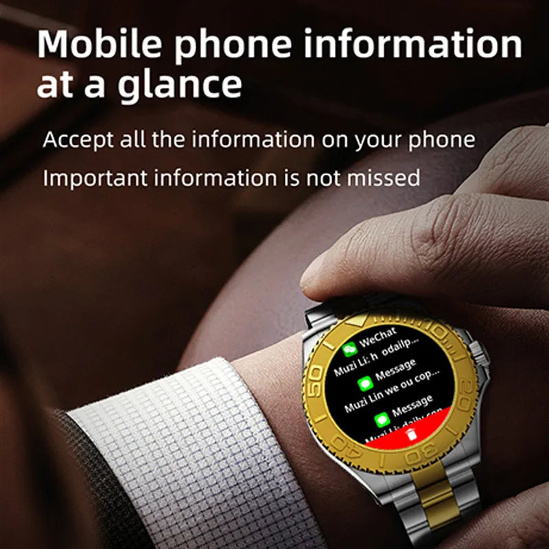 Luxury Smartwatch Smart Watch Men Yacht Range Master Smart Clock with Calls Aiweile AW46 AMOLED Screen Sports Modes for Android