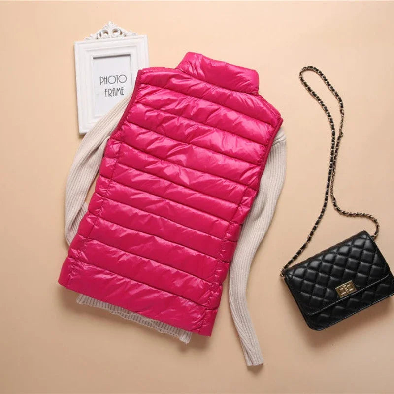 New Down Lightweight White Duck Down Vest Short Sleeveless Vest  Autumn/Winter Slim Fit Ultra Light Down Jacket Women Jackets