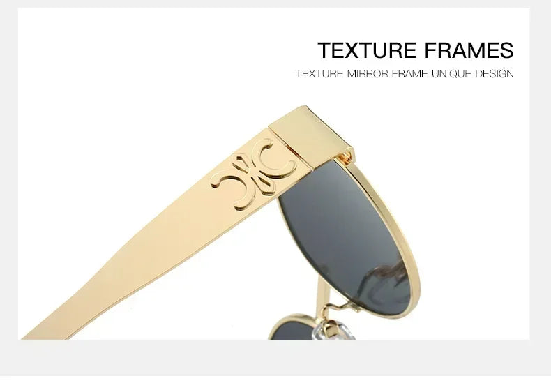 Luxury Metal Brand Sunglasses for Men and Women Unisex Designer Fashion Sun Glasses Oval Unisex Stylish Eyewear Shades UV400