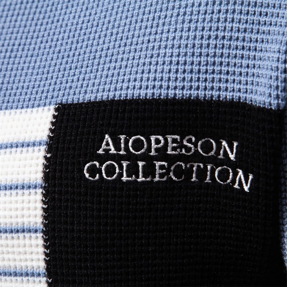 AIOPESON Fashion Patchwork Youth Sweater for Men Autumn Casual Pullover Quality Knitted Men's Sweater