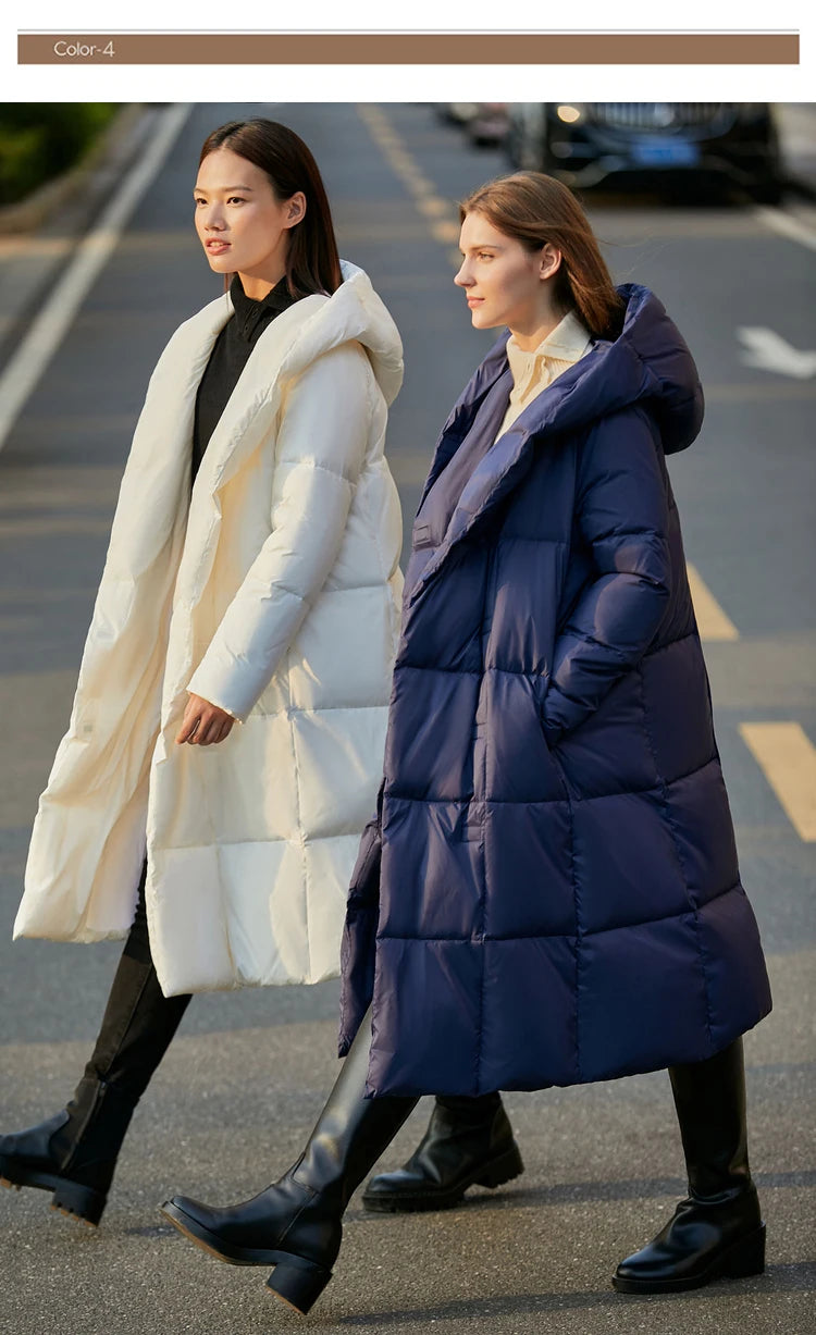 AMII Minimalist 2025 Down Jacket Coat Women Winter Warm Long Bread Puffer Coat Light Thick Quality Fashion Outerwear 12324060