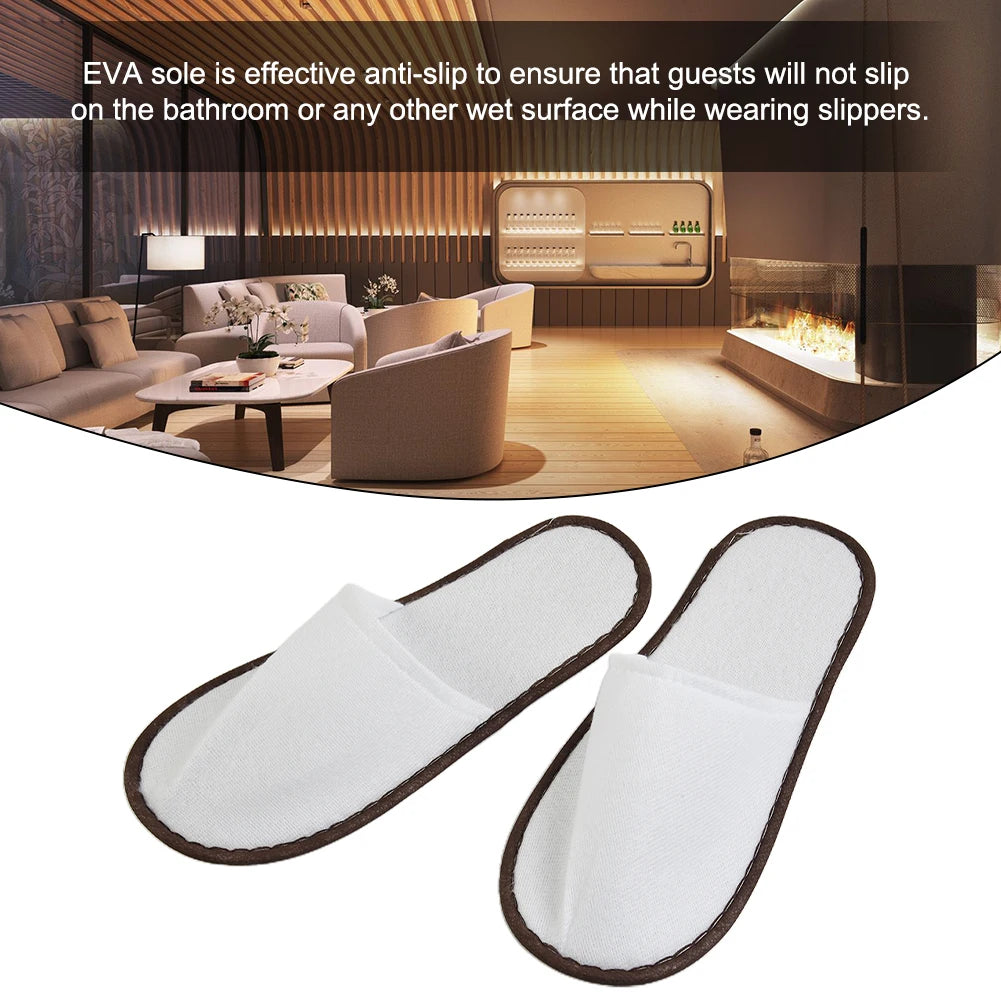 10Pair Lot Hotel Slippers Men Womens random color Velvet Travel Disposable Cotton Home Hospitality Shoes Cheap SPA Guest Slides