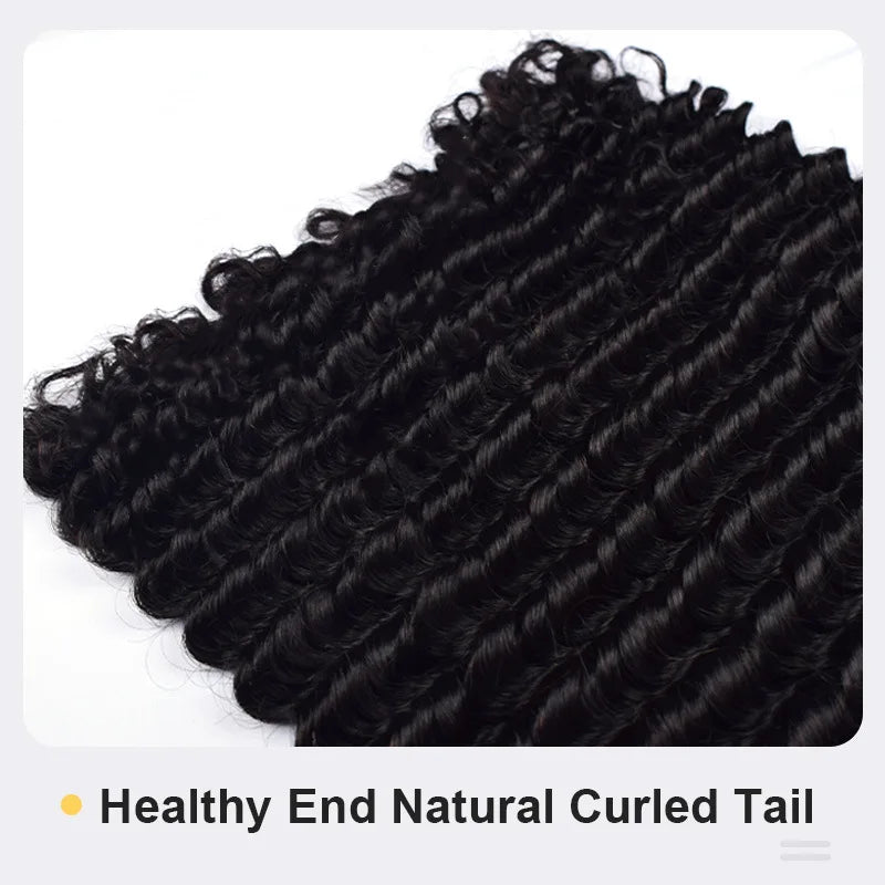 12A Crochet Curly Human Hair Extensions Invisible Knot Knotless Design Pre-Separated with String for Black Women Curls & Waves