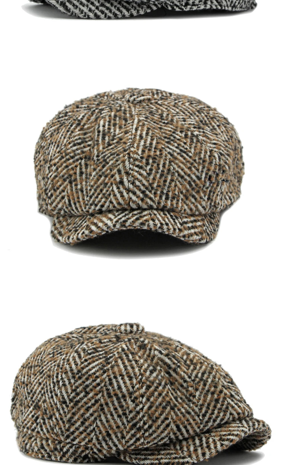 HT4409 Beret Cap Autumn Winter Cap Hat Men Women Striped Artist Painter Wool Beret Hat Male Female Ivy Octagonal Flat Cap Berets
