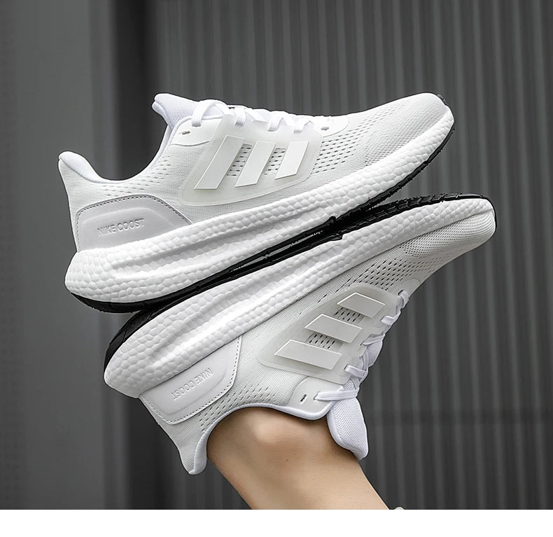 2025 New Summer  Lightweight High Quality Three Bars Mesh Popcorn Sports Running Shoes Couple Style36-45 Breathable Comfortable
