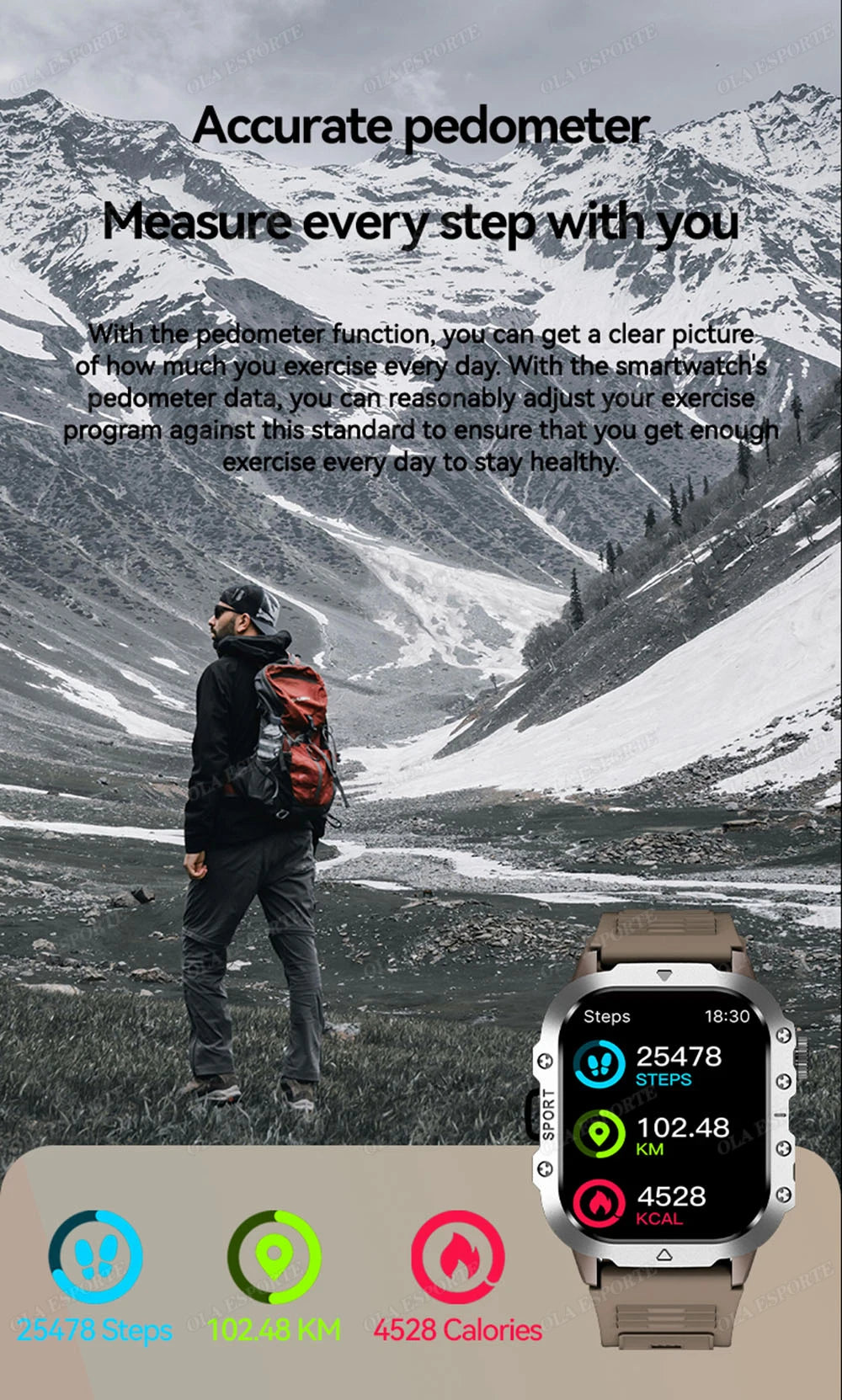2025 New SmartWatch Men Militray Outdoor GPS Sport Watches Heart Rate Sleep Waterproof Smart Watch IOS Android