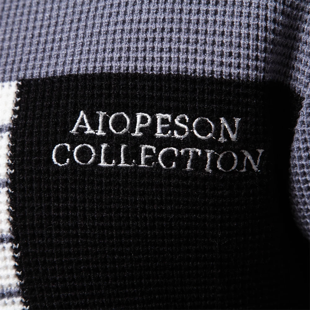 AIOPESON Fashion Patchwork Youth Sweater for Men Autumn Casual Pullover Quality Knitted Men's Sweater