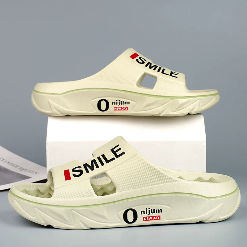 Summer New Men's Massage Slippers Indoor Outdoor Sandals Beach Men Casual Shoes Soft Slides Flip-flops Men Women Home Slippers