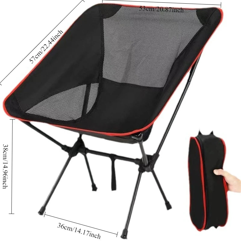 Portable Chair Folding Ultralight Oxford Fabric Moon Chair Camping Beach Fishing Chairs Picnic Hiking Garden Outdoor Furniture