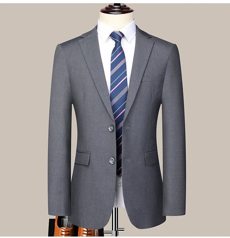 Two button men (suit + trousers) Korean version of fashion slim-fit business professional dress work formal two-piece set