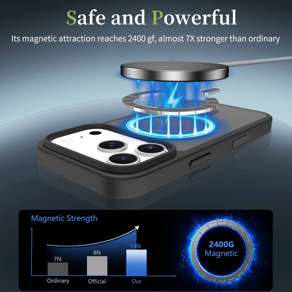Fit iPhone 17 Pro Matte Case,Compatible with MagSafe Shockproof Protection Translucent Cover For iPhone 17 Air/17 Pro Max/17