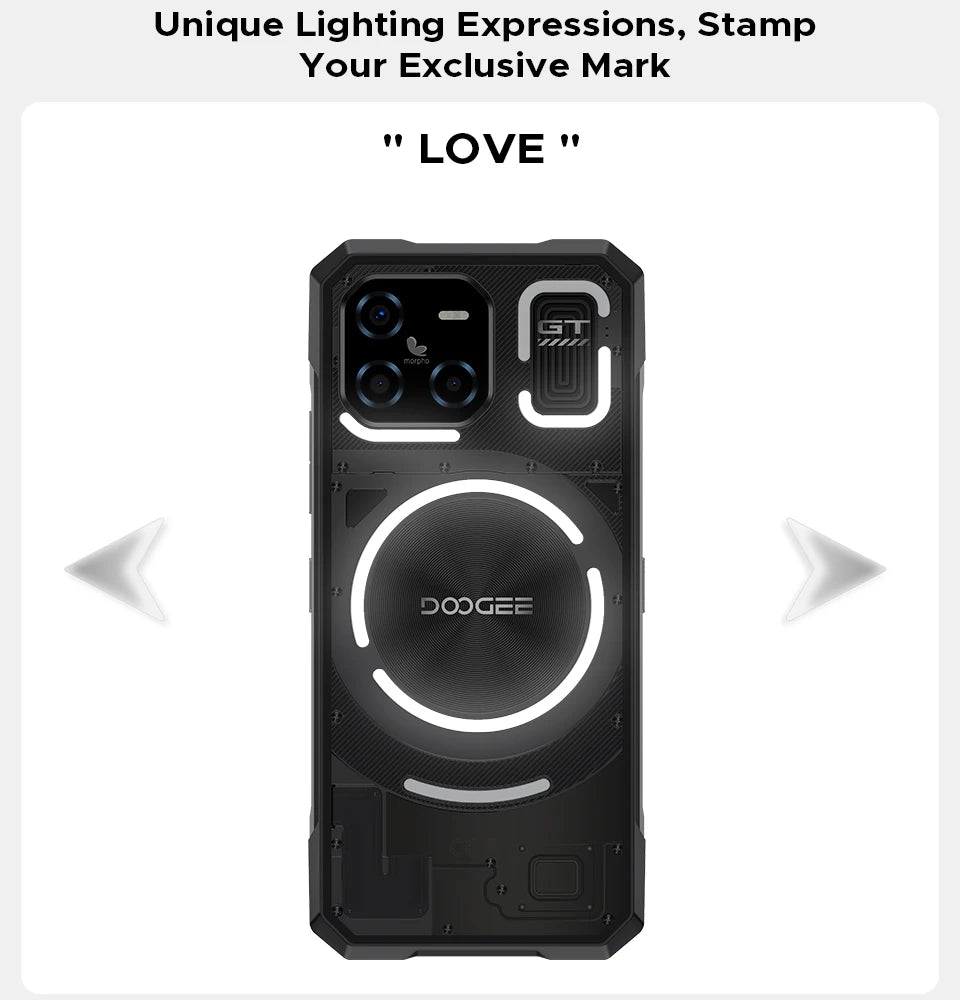 DOOGEE Blade GT Ultra 5G Rugged Phone Dimensity 7300 6.72" 16GB+512GB LED Light Effect Ultra-thin Smartphone