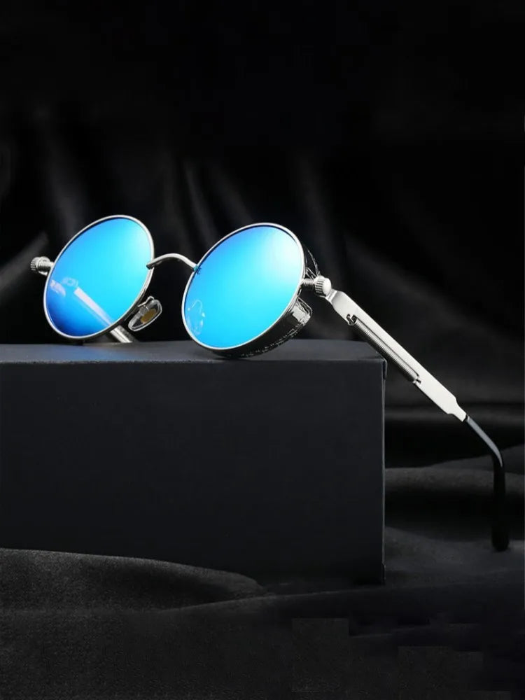 Metal Steampunk Sunglasses Men Women Fashion Round Glasses Brand Designer Vintage Sun Glasses High Quality Oculos de sol UV400