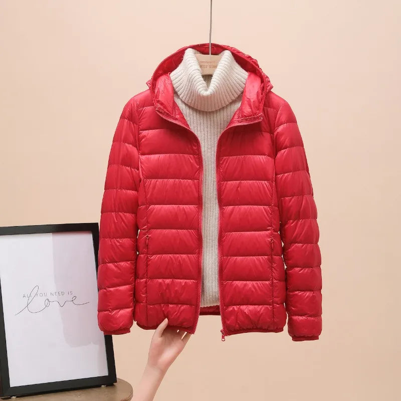 women's clothing Ultra Light Down Jacket female  Autumn Winter Warm Coat Lightweight Warm Jackets Female Hooded Parka