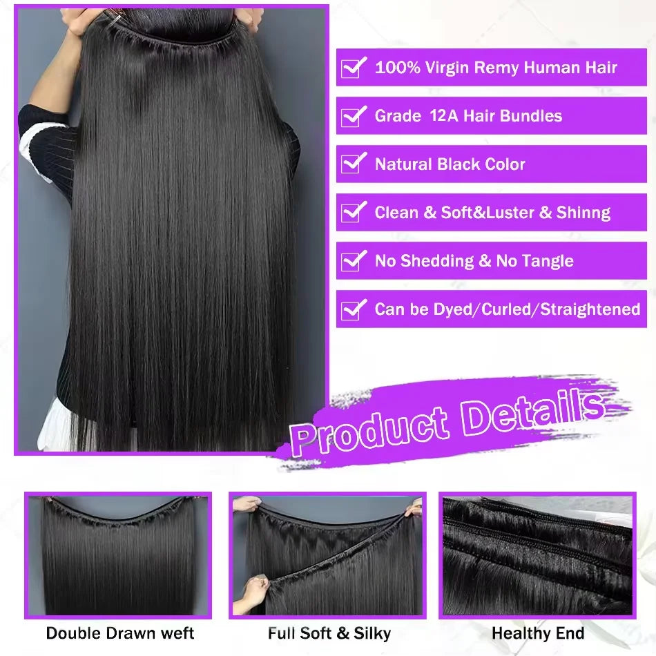 Brazilian Raw Human Hair Bundles 30 Inch Straight 3 4 Bundles Virgin Remy Hair Weft Extensions Women Sew In quickly Weave Bundle