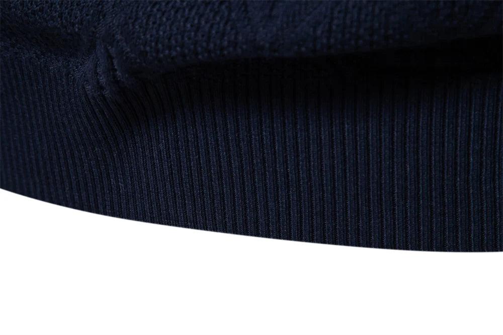 2023 New Autumn Cotton Polo Neck Sweaters for Men High Quality Pullover Knitted Sweater Men England Style Casual Social Pull Men
