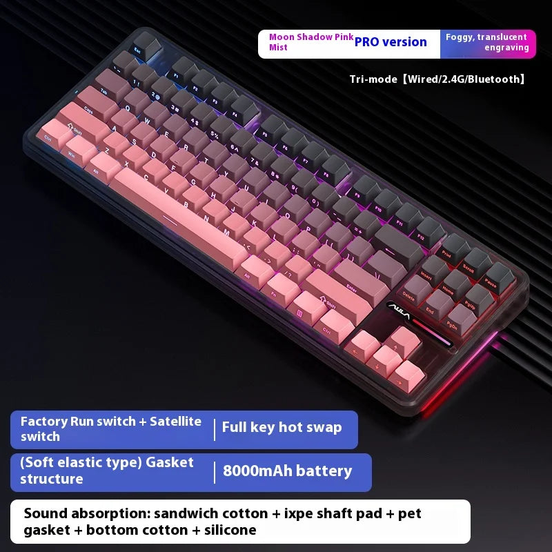 Aula Spider F87 Pro Mechanical Keyboard Wireless Customizable Triple Mode Bluetooth Gaming Esports Computer Side-Engraved Keycap