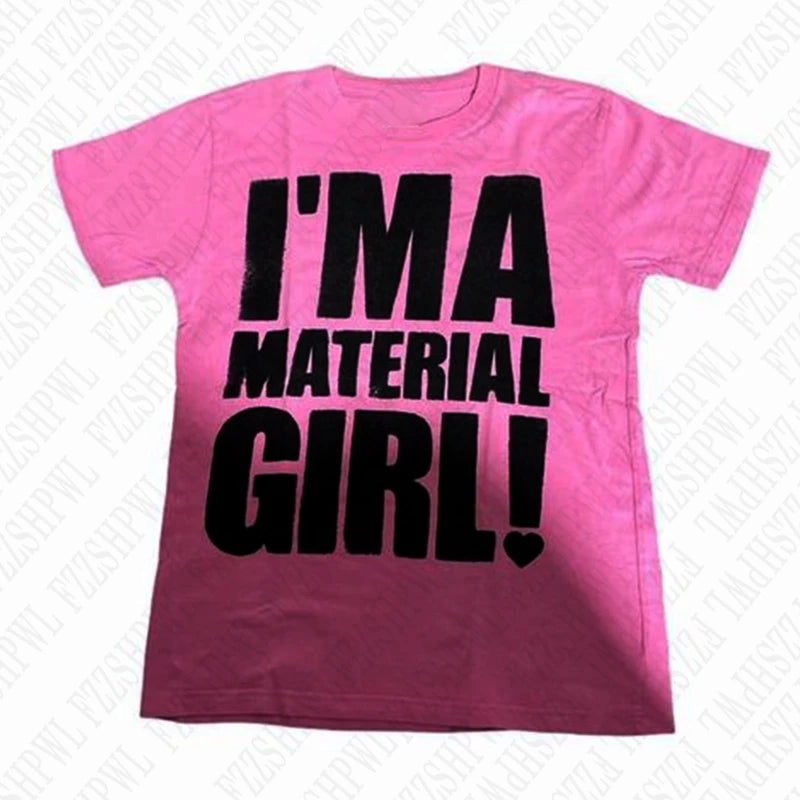 Aesthetic Letter Print Women's Loose Cotton Short Sleeve Tee Punk Emo Girls Retro Y2K Oversized Tops Casual Harajuku Streetwear