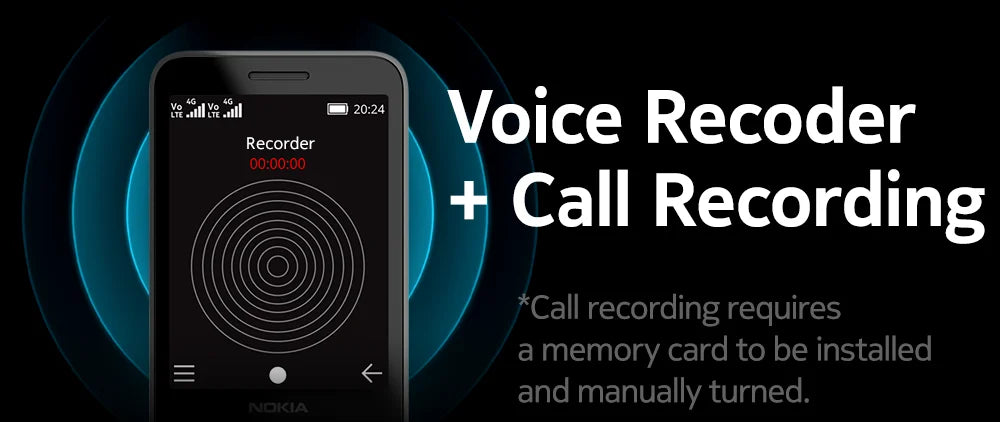 Original Nokia 220 4G Feature Phone 2.8 Inch Bluetooth FM Radio 1450mAh Bettery Dual SIM Push-button Mobile Phone Type-C Port