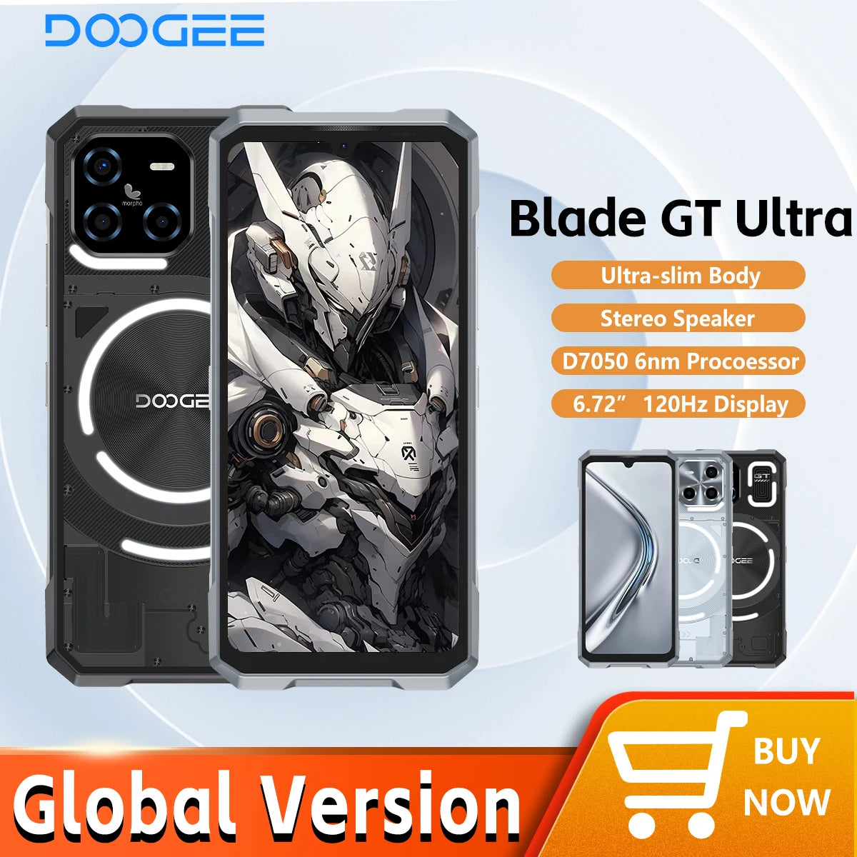 DOOGEE Blade GT Ultra 5G Rugged Smartphone Dimensity 7300 6.72'' 16GB 512GB LED Light Effect Design Ultra-thin Cell Phone