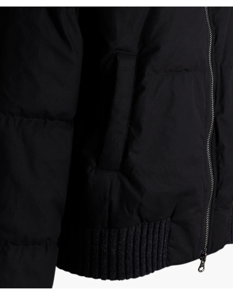 BC835 White goose down with large lapel warm zipper long-sleeved down jacket 100 cashmere warm coat