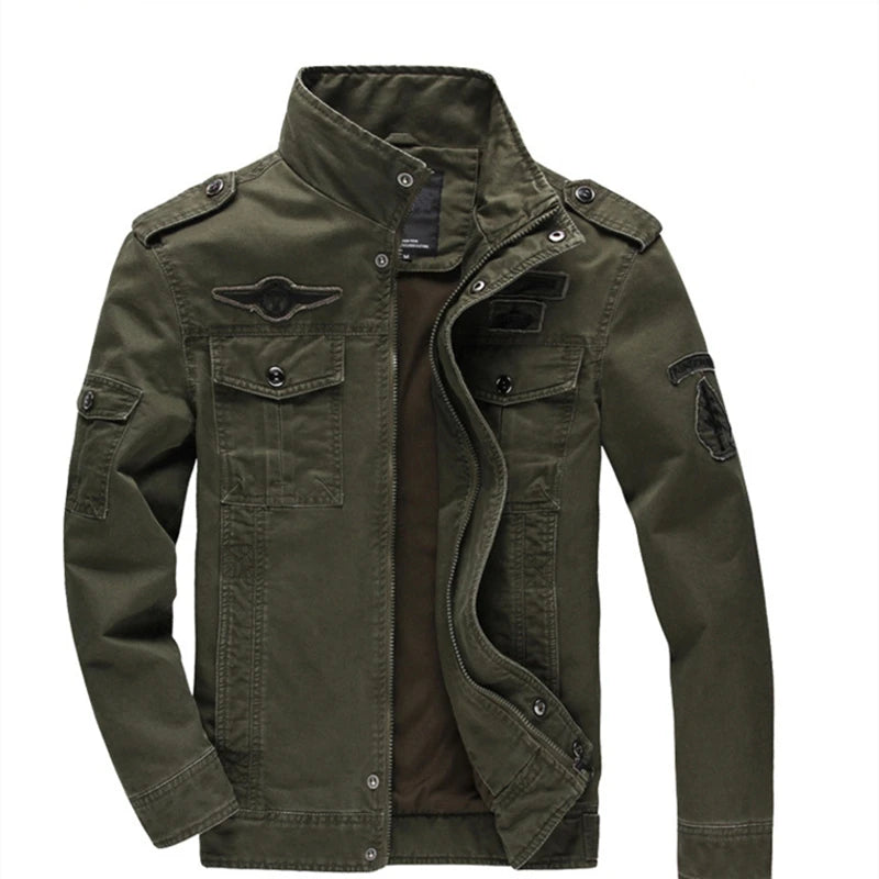 FGKKS 2023 Military Loose Men's Jacket New Autumn Casual Cotton Workwear Jacket High-Quality Design Bomber Jackets Male