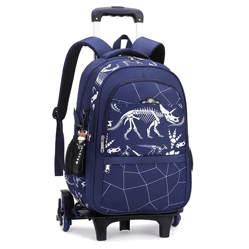 Children School Backpack for Kids Boys Wheeled Bag Student Backpack Trolley School Bag with Wheels Rolling Luggage Book Bag