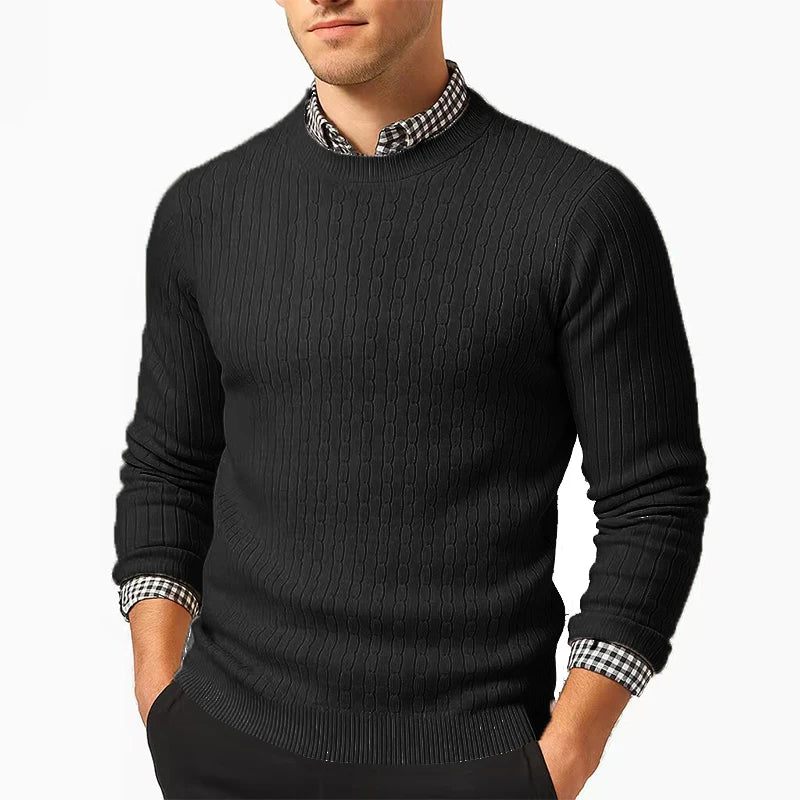 Men's Crewneck Sweater Knitted Pullover Casual Soft Lightweight Long Sleeve Dress Sweater Autumn Breathable Slim Fit Sweaters
