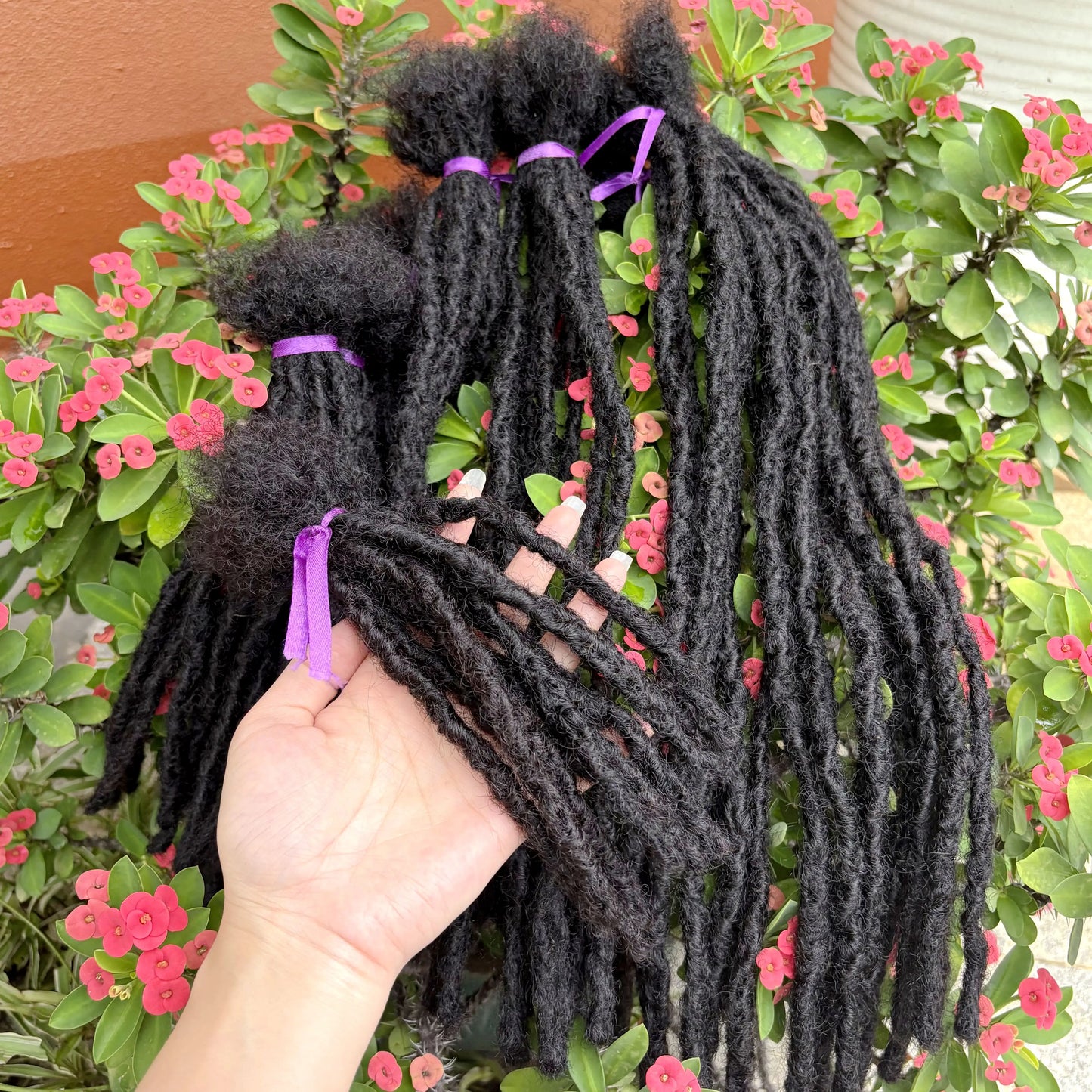 Loc Extension Human Hair 8-14inch 100% Human Hair Handmade Inter Loc Dreadlock Extension with Curly Ends for Men Women Kids