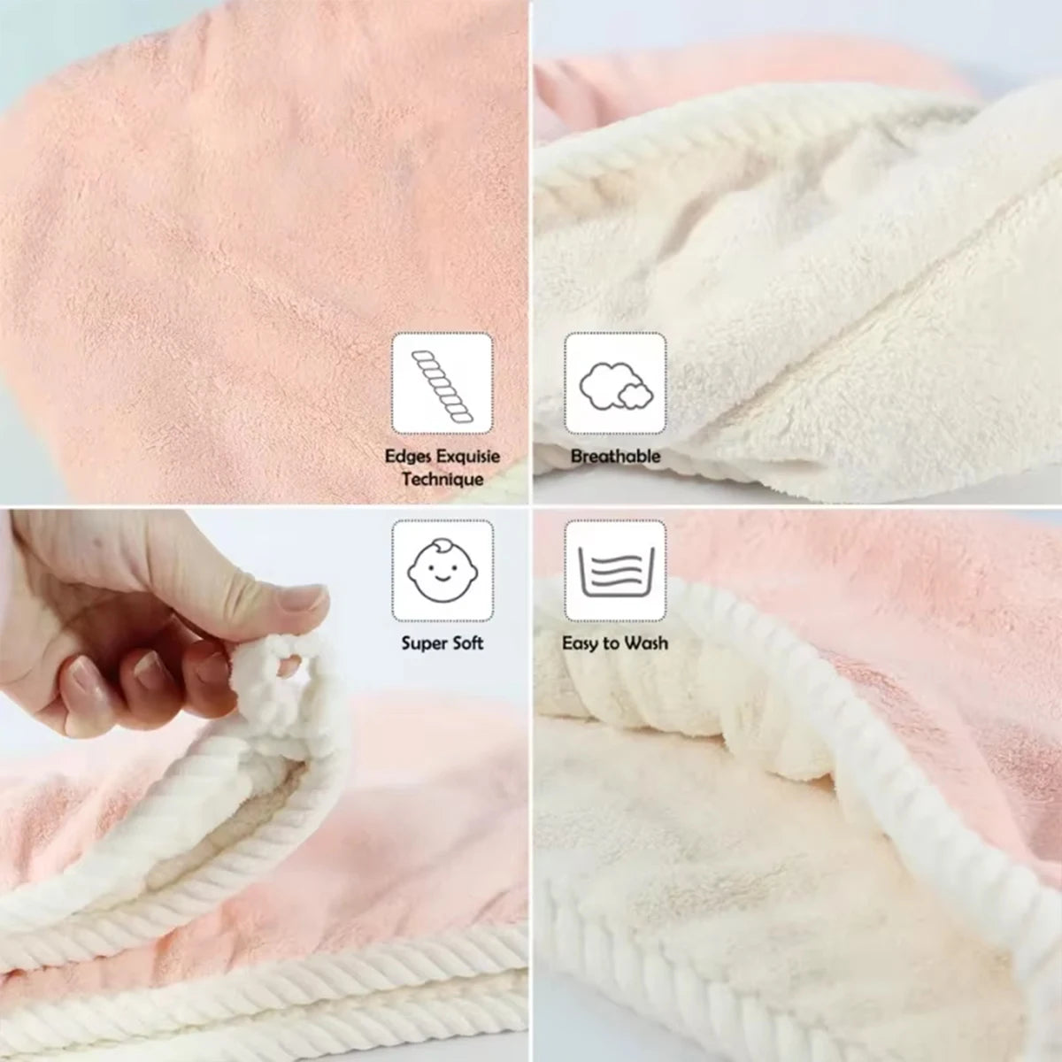 Women's dry hair towels are household items used for wiping hair, including thick and highly absorbent headscarves, quick drying