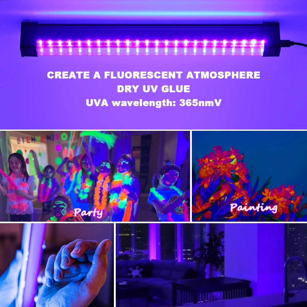 395-405nm Black Light LED UV Lamp Gel T8 Tube 5V USB Plug Ultraviolet Light LED Stage Blacklight UV LED Nail Lamp Parts Grow