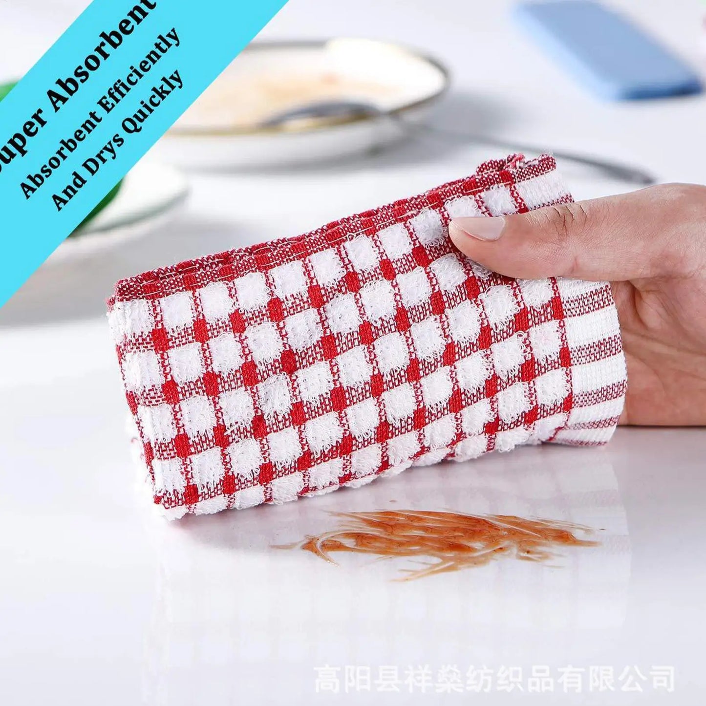 Terry Tea Towels 10Pcs  Kitchen Tea Towels Absorbent Lint Catering Restaurant Cloth Dish Towels Cleaning Cloth Kitchen Cleaning