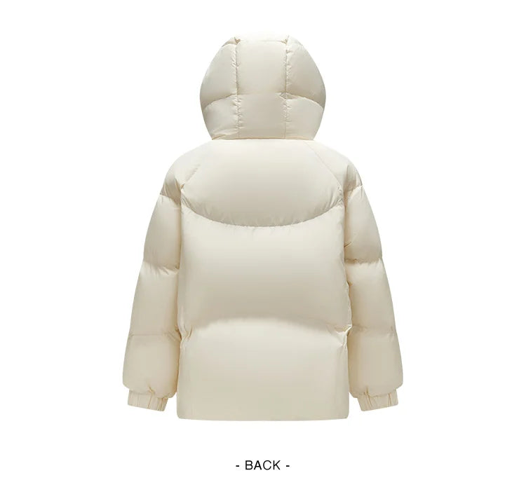 Semir Mid-Length Down Jacket Women Loose Fit Hooded Textured Coat 2025 New Winter Casual Warm Style